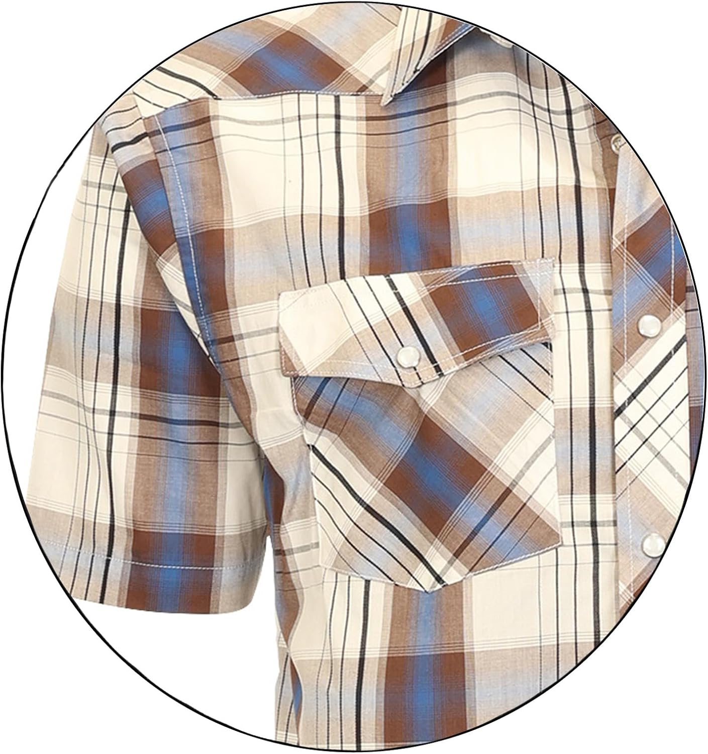 Gioberti Mens Western Cowboy Short Sleeve Shirt with Snap Buttons - Image 4