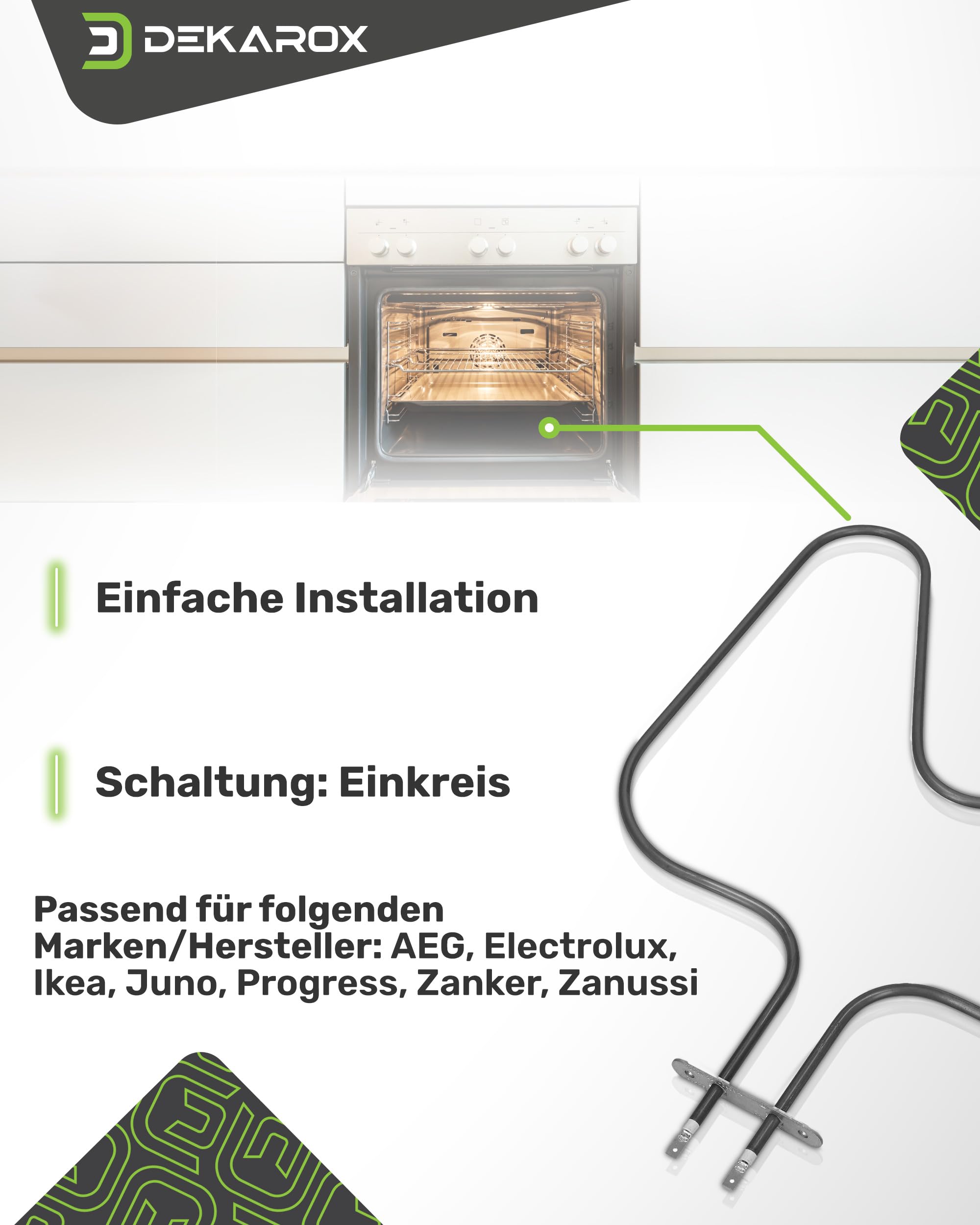 Unterhitze Heizelement 1000W 220/240V für AEG Electrolux Juno Zanussi Zanker 357063501/5 3570635015 für Backofen Herd