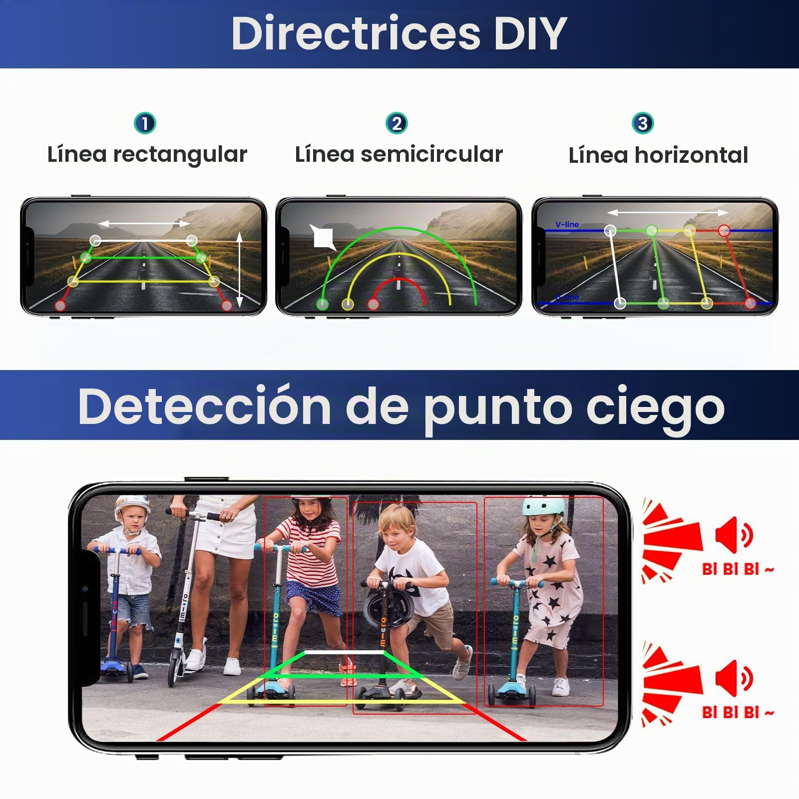 Cámara de Marcha atrás WiFi Solar, cámara de Marcha atrás magnética inalámbrica, FHD 1080P IR visión Nocturna IP69K Impermeable, para iPhone Android, Ayuda de Aparcamiento, Autocaravana