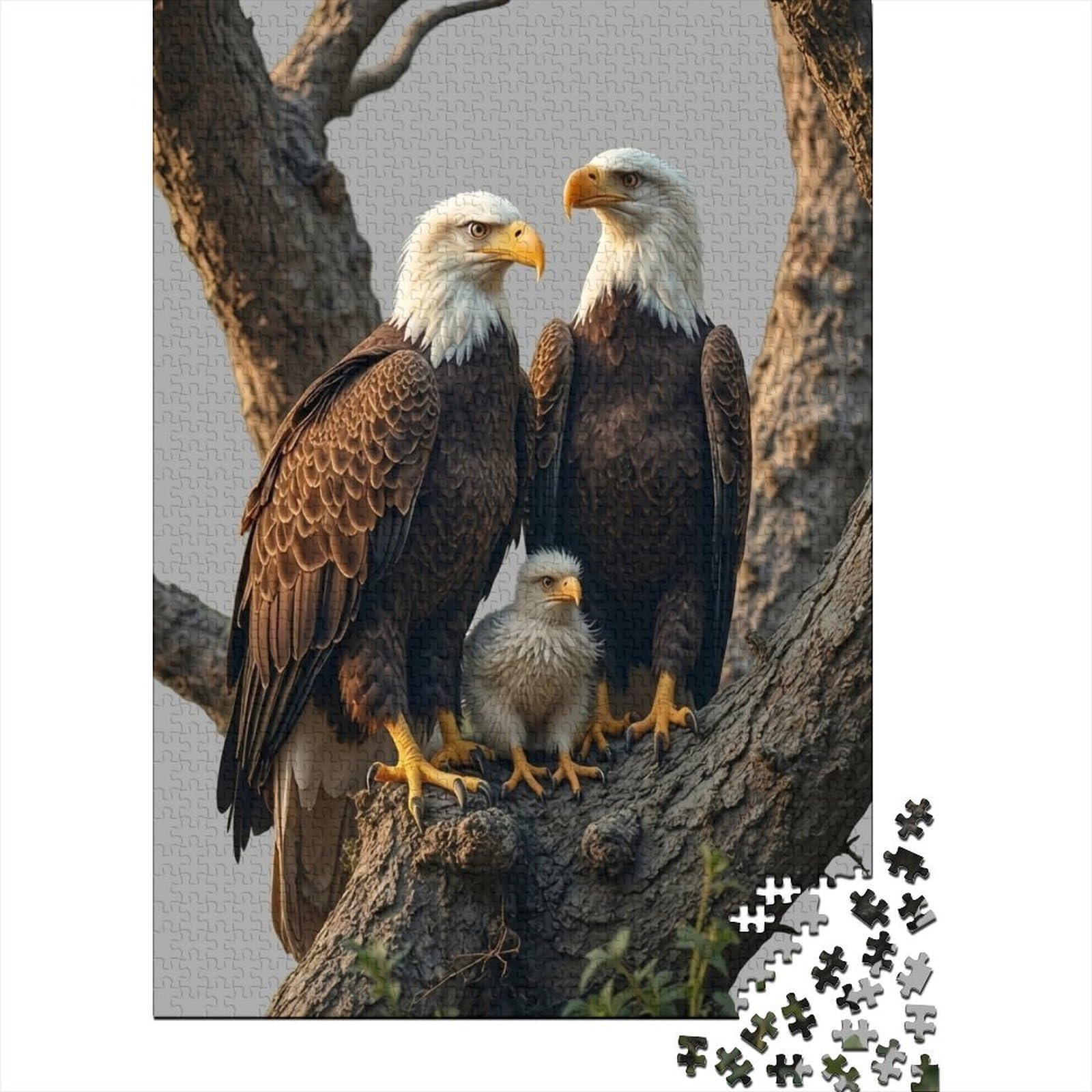 Bald Eagle Family Tree 1000 Piece Jigsaw Puzzle Paper Adult Relax Focus nan