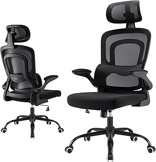 Farini Ergonomischer Stuhl Büro Computer Stuhl mit Rollen Schreibtisch für Bequemer Home Office Höhenverstellbar Chefsessel Bürostuhl mit Kopfstütze - Amazon Angebot