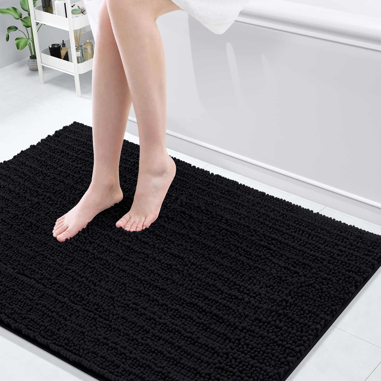 Arotive Luxury Chenille Bathroom Rug Mat, Extra Soft Thick Absorbent Shaggy Bath Rugs, Non-Slip Machine Wash Dry, Plush Bath Mats for Bathroom, Shower