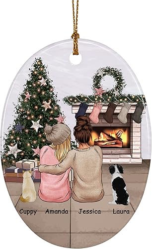 Miniatura 58 de Bonitos adornos personalizados para parejas con retrato, adorno personalizado para árbol de Navidad con nombre de mascota, perro, gato, raza, regalo