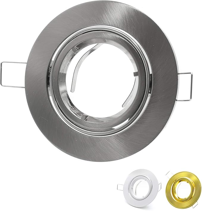 Planetitaly LED-spot 5 W spot 38 graden draaibaar rond GU10 gat 8 cm Bianco naturale Goud photo 3