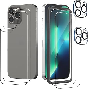 Front and Back Protector for iPhone 13 Pro Max + Camera Lens Protector