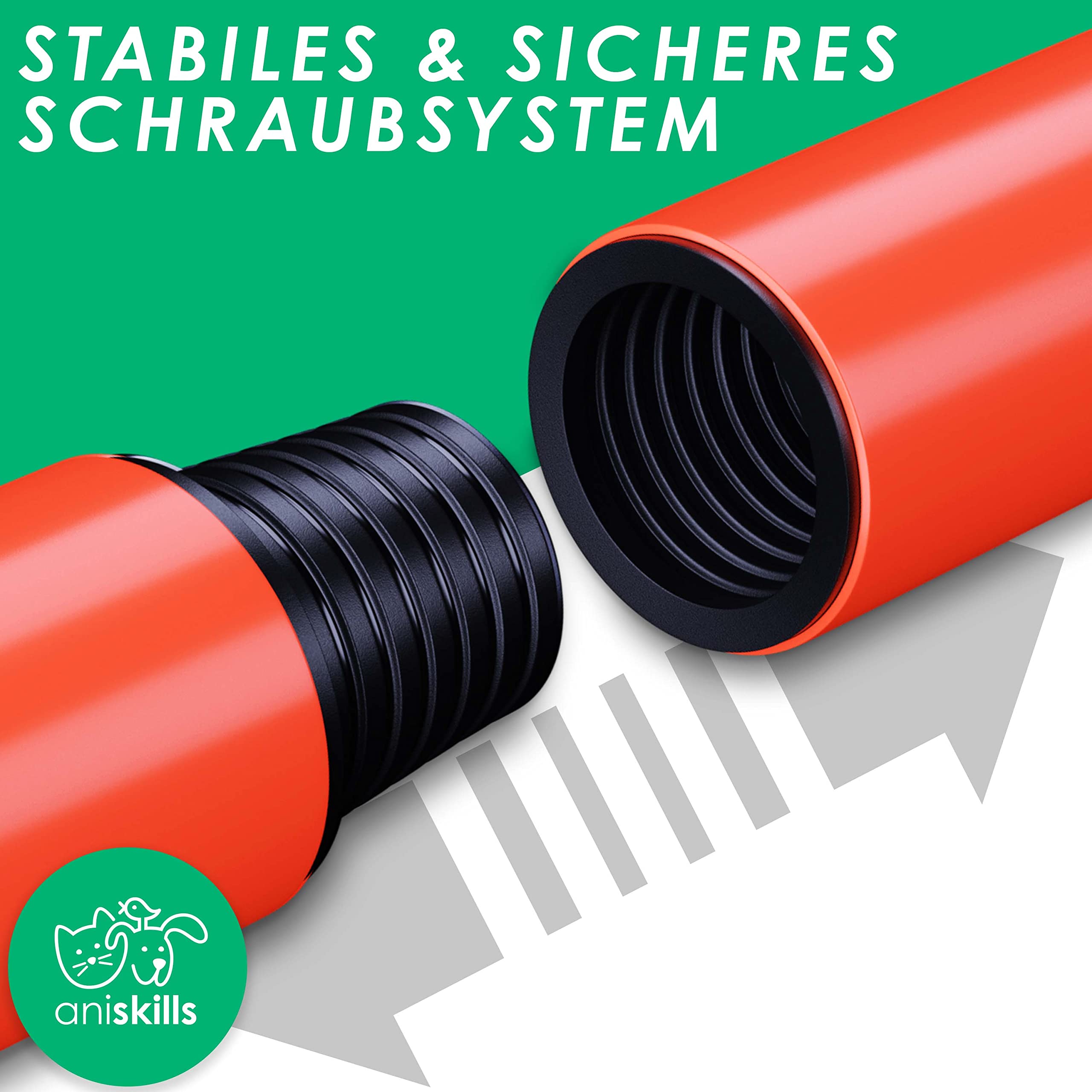Premium Agility Set - 10 Blaue Kegel 30,5cm hoch, 5 orangene Stangen 80cm lang - Flexibles Koordinationstraining - Hunde Parcour und Hürden Set - Agility Set - deutsches Unternehmen