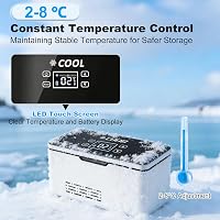 Mini frigider pentru insulină JAOGAUS, portabil, pentru medicamente, cu temperatură între 2-8°C, cu baterie dublă de 10200 mAh, pentru călătorii și mașină 2