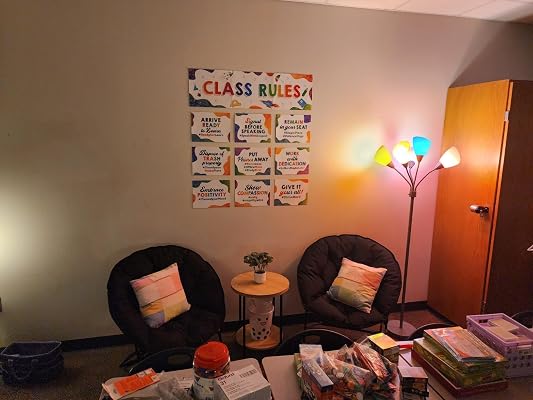 Decorably 10 Chalkboard Classroom Rules Poster Set Morocco | Ubuy