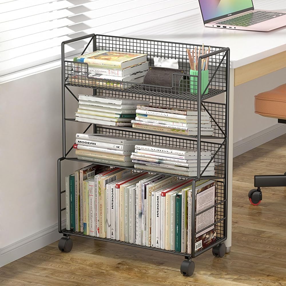 Carrello portadocumenti con ruote bloccabili e cartelle sospese, per casa e ufficio, con 3 cassetti