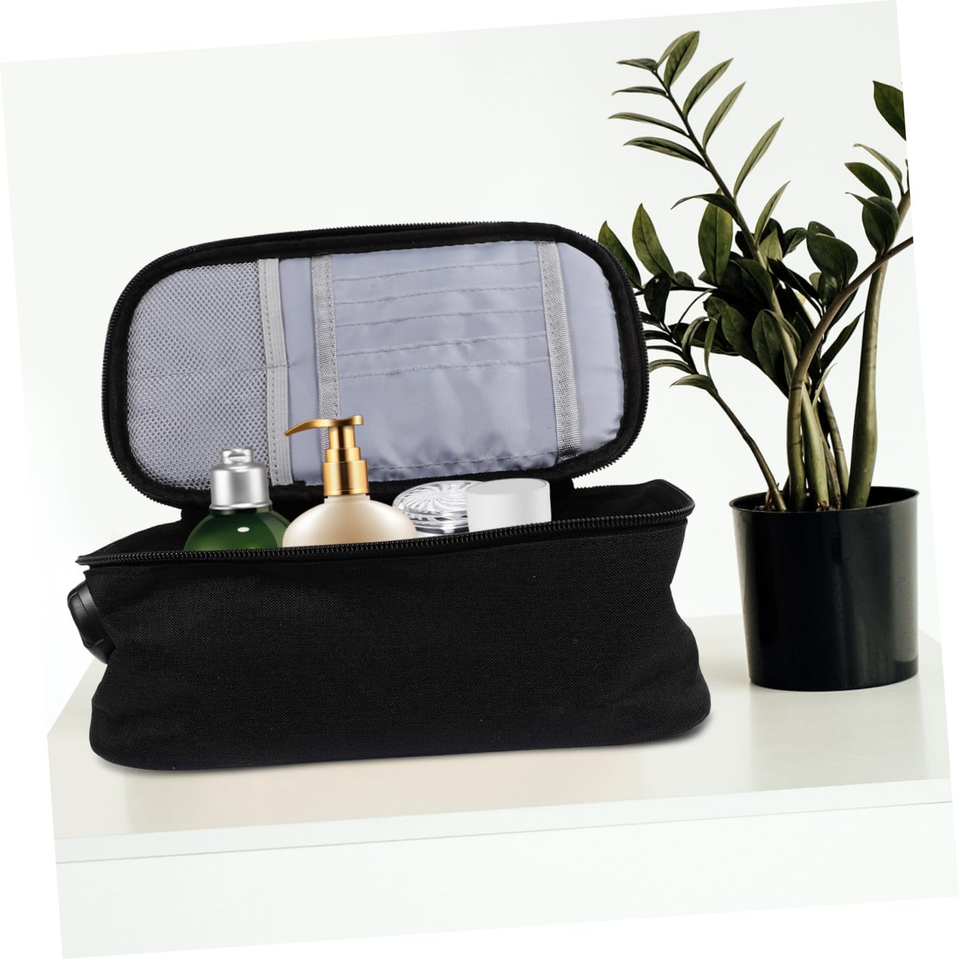 Borsa Viaggio Porta Cosmetici con Scomparti Multipli Organizer Portatile per Articoli Toeletta Beauty Case Donna con Chiusura Sicurezza per Viaggi e Business