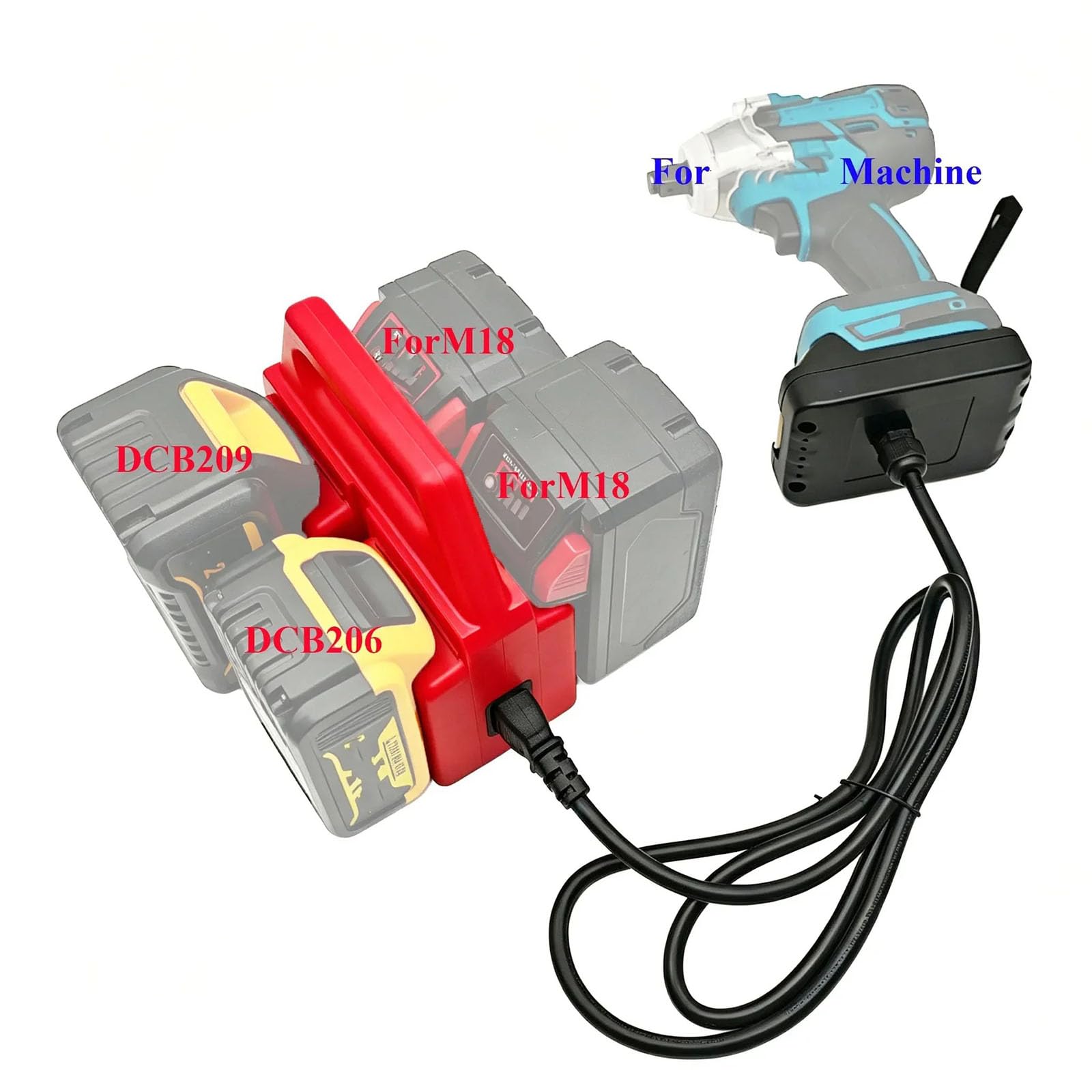 Rallonge adaptateur de batterie pour DW/MKI/MWK 18 V 21 V, MKI