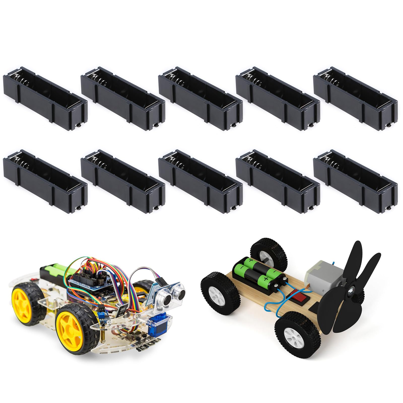 Loolee Interconnectable Dry Cell Battery Storage Box for Remote Controls and Table Lamp Customizable Configuration