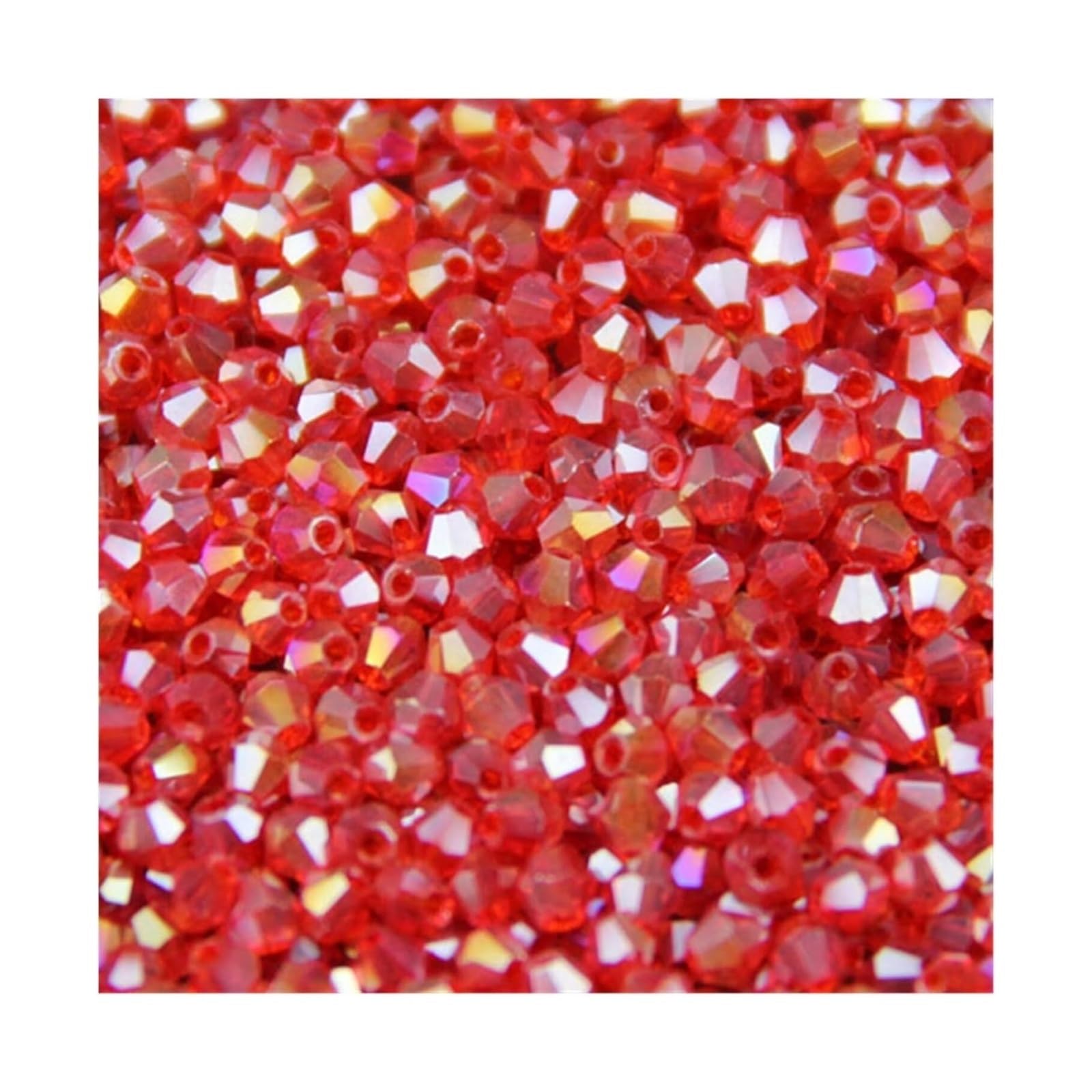Szklane koraliki dwustronne, Koraliki kryształowe Bicone 3 mm, opakowanie 200 sztuk wielokolorowych do biżuterii DIY(307 Red)