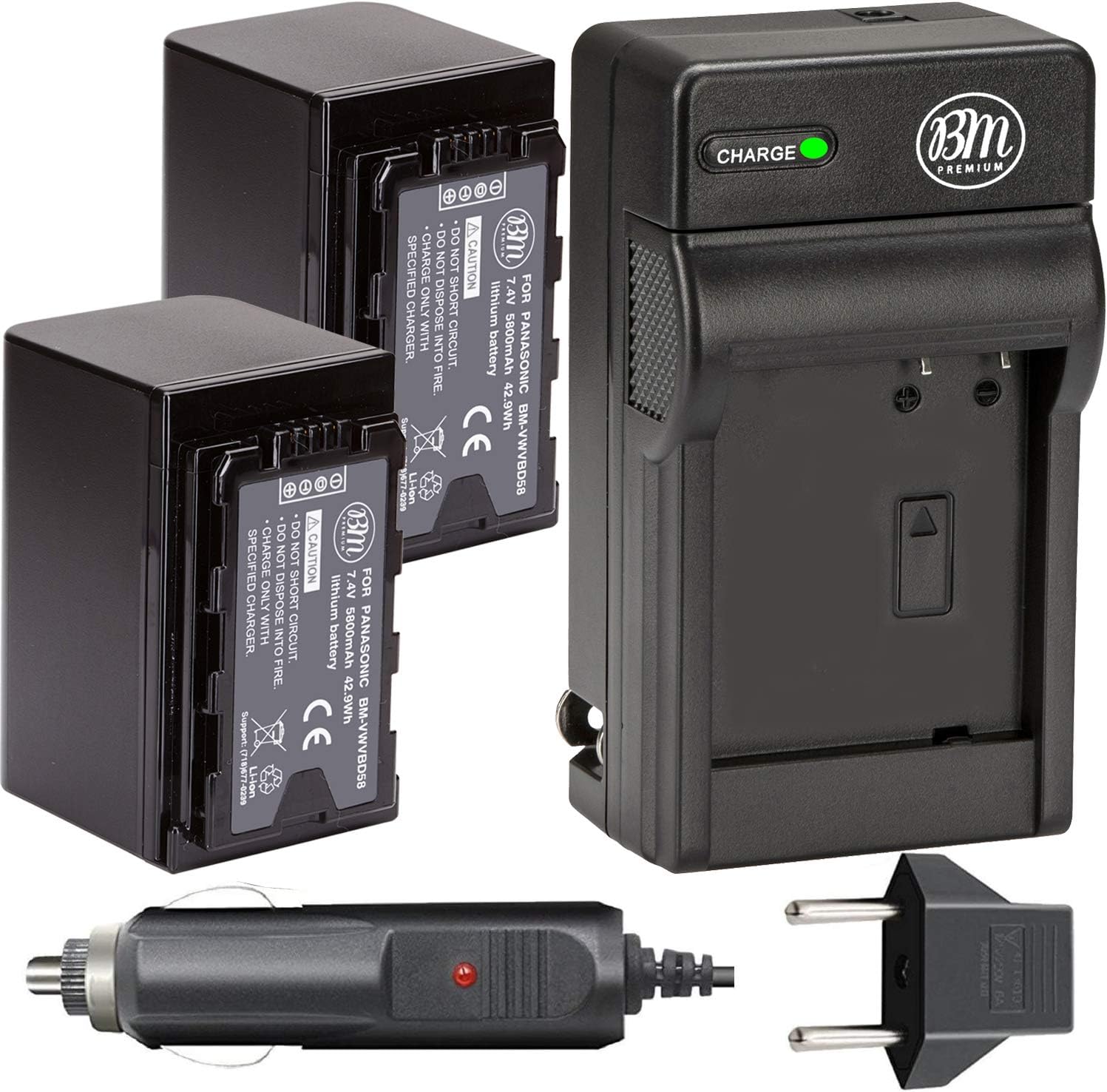 BM Premium VW-VBD58 Battery & Charger for Panasonic Camcorders