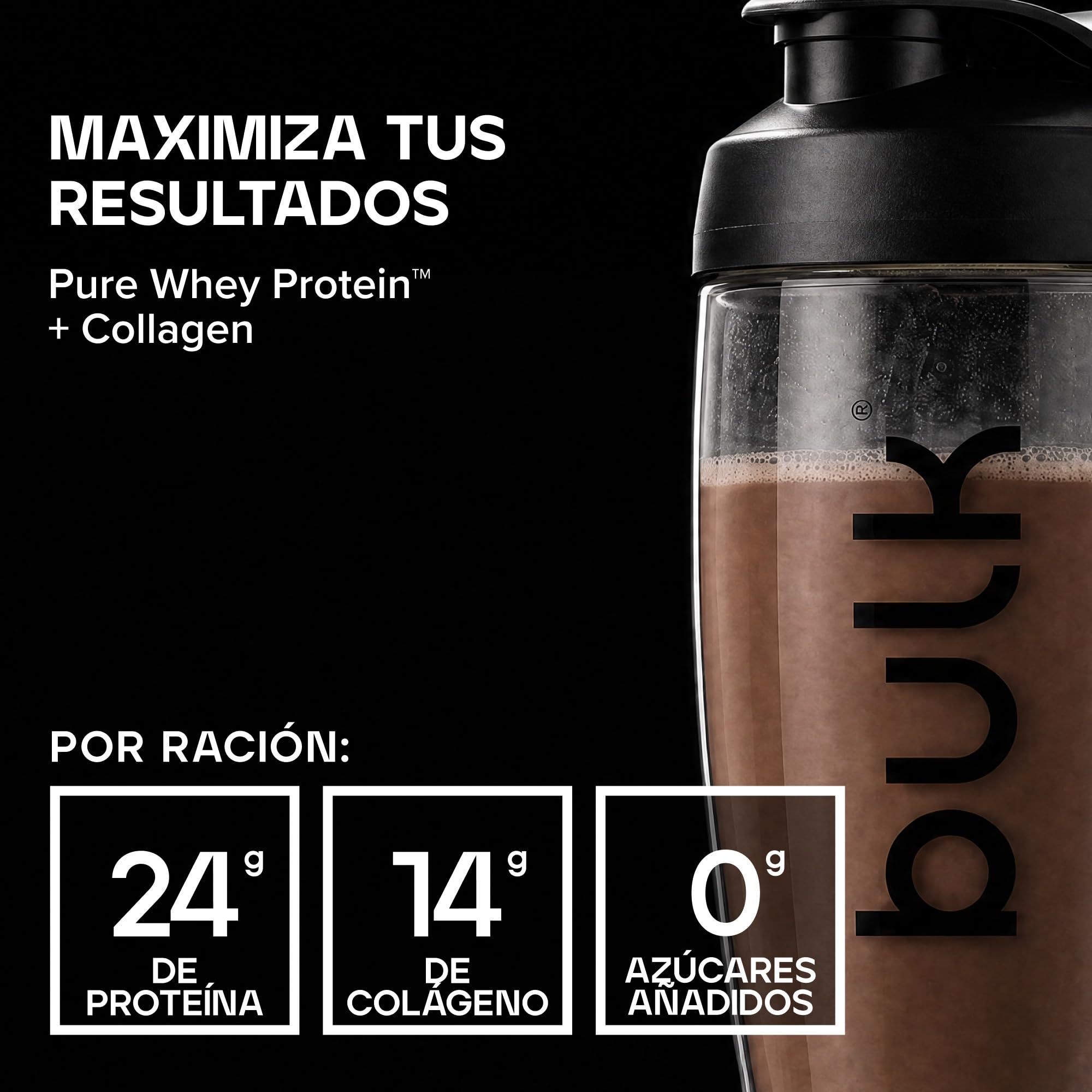 Bulk Pure Whey Protein + Colágeno, Chocolate, 900g