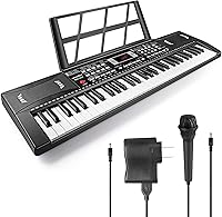 Vista 1 de Belens 61 Keys Electronic Digital piano, portable Keyboard piano with built-in speaker and microphone, Sheet Stand and Power Supply,keyboard piano