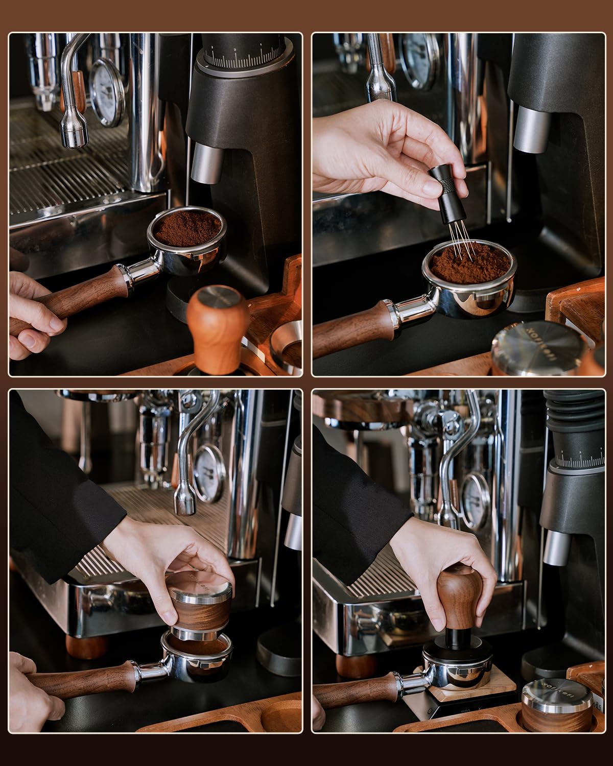 KOFIKOFI Portafiltro sin fondo de 58 mm, 2 orejas, filtro portafiltro sin fondo para cabezal de infusión E61, Flair 58, ECM, Rocket, Sanremo, Synesso, Slayer, VBM Cafetera con cesta de filtro de acero