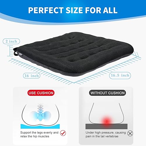 Miniatura 2 de SINOSSO Cojín para Silla de Oficina con Excelente Efecto de Soporte 1 Paquete, Cojín de Asiento de Computadora de Escritorio de Malla de Aire de