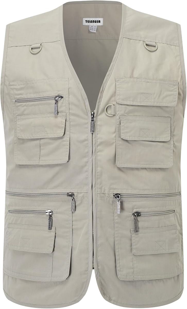 Chaleco para exteriores para hombre, chaleco de pesca de verano, chaleco informal ligero para viajes, Safari, fotografía, con múltiples bolsillos