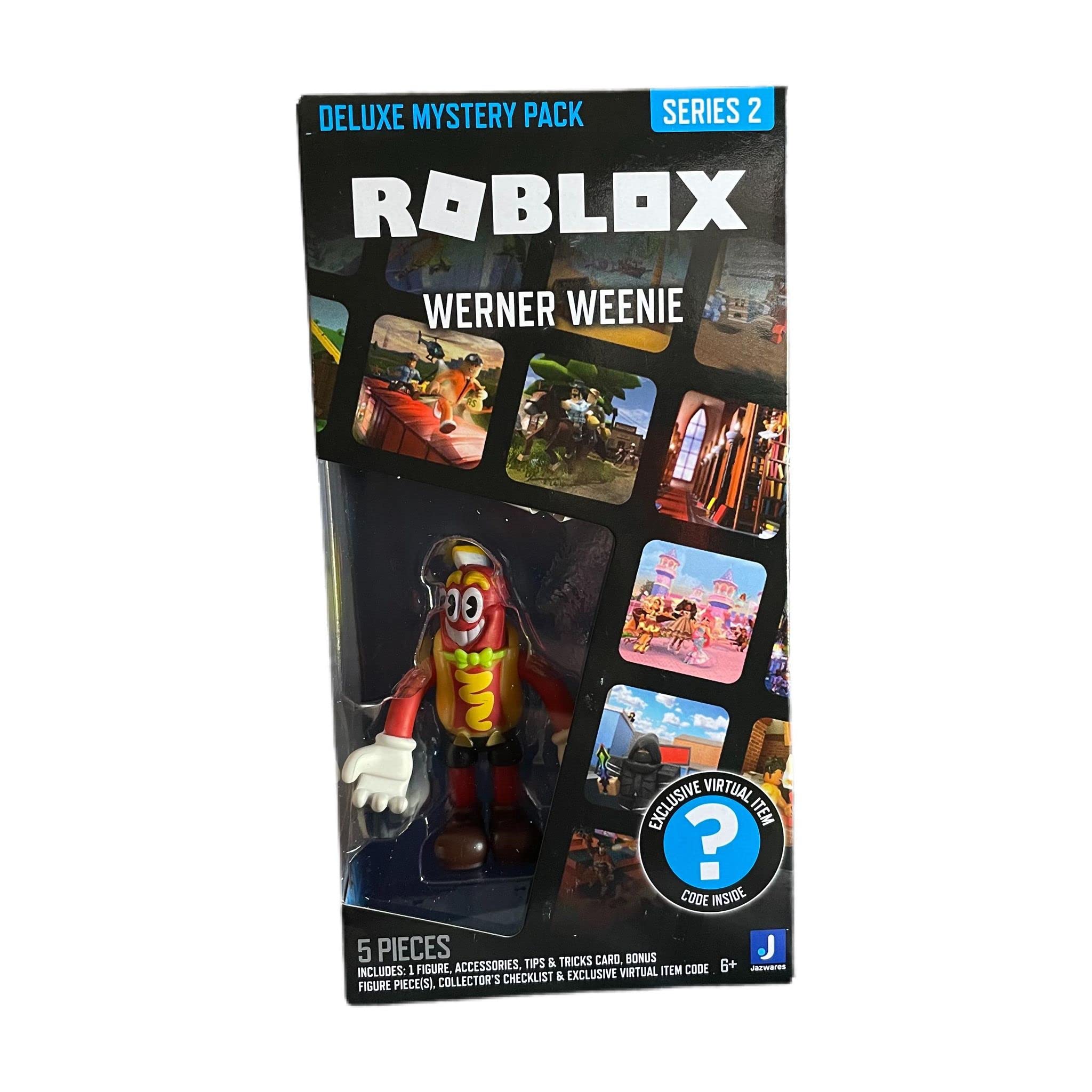 RobloxDeluxe Mystery Pack Action Figure Series 1 - Includes Exclusive Virtual Item (Choose Figure) (Werner Weenie)