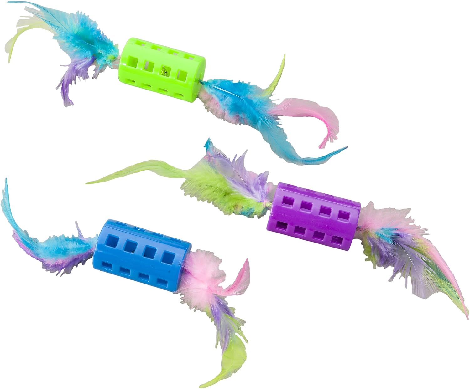 SPOT Ethical Pets Jingle Tube Tie Dye Cat Toy, 7", Assorted (52044)