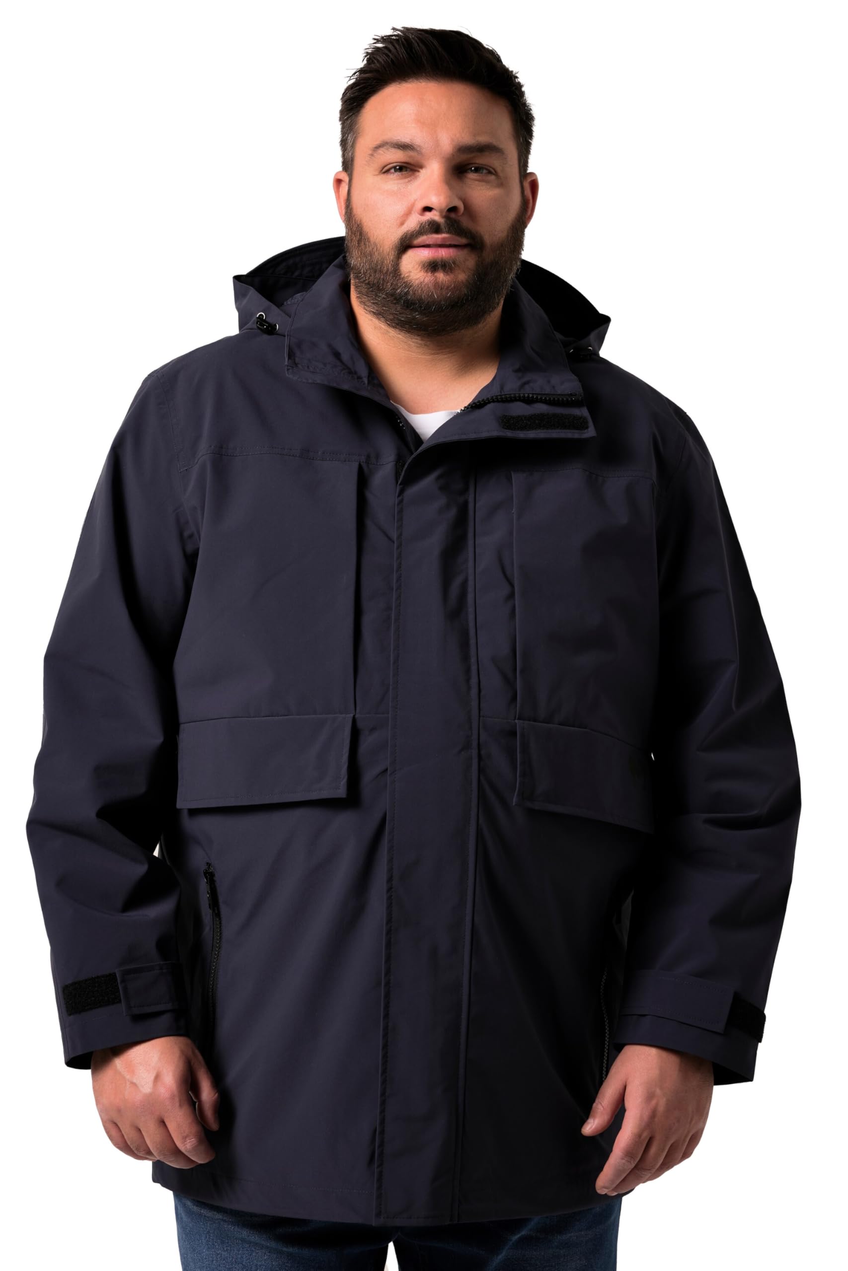 Men Plus Herren große Größen Übergrößen Menswear L-8XL Regenjacke, Funktion, Kapuze 839215