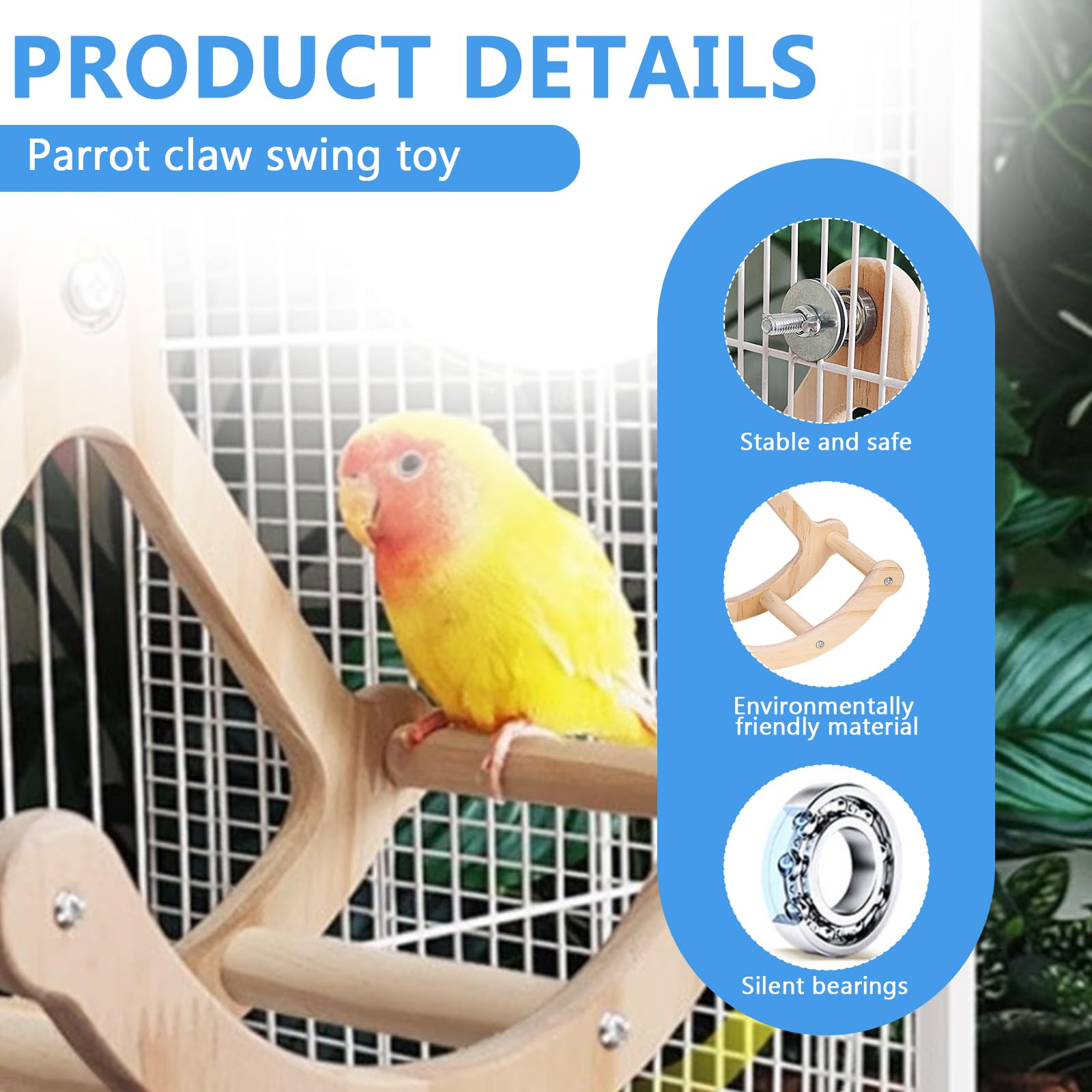 Zitstokken voor vogels, speelplaats voor papegaaien, houten