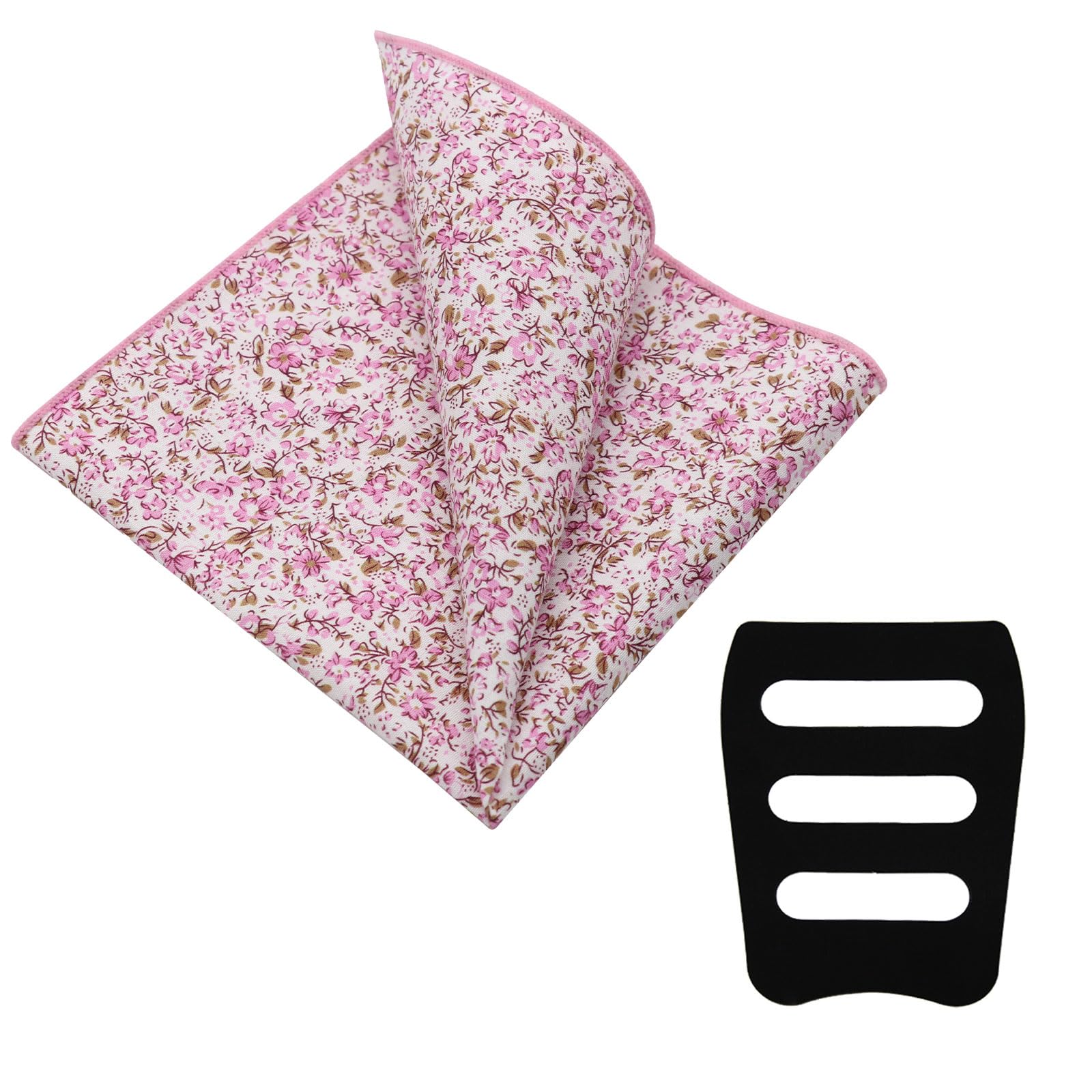 ljbfnn Floral Pocket Squares for Men, Mens Ladies Cotton Handkerchiefs with Pocket Square Holder for Wedding Party Prom Daily-picture-32