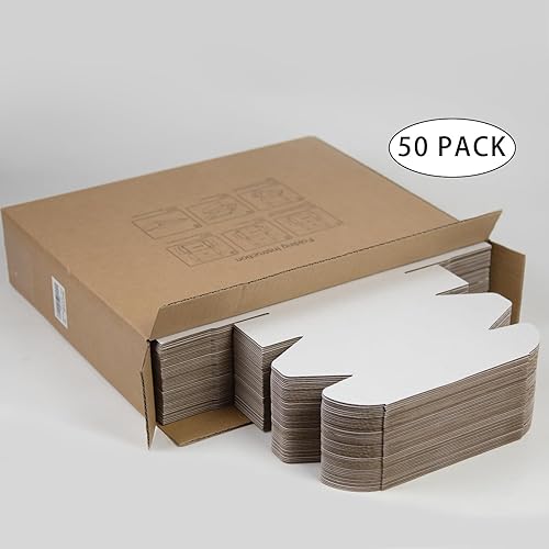 Miniatura 5 de Paquete de 50 cajas de envío pequeñas de 6.5 x 3.2 x 2.2 pulgadas, cajas de cartón corrugado blanco, caja de embalaje de correo móvil