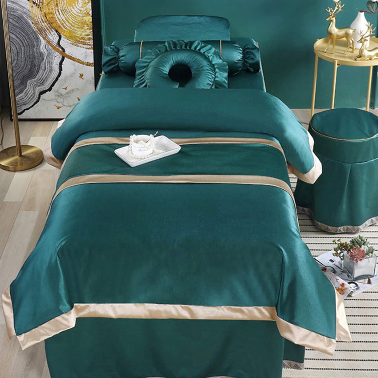 Ensembles de feuilles de table massage couleur unie drap de lit spa 190x80cm