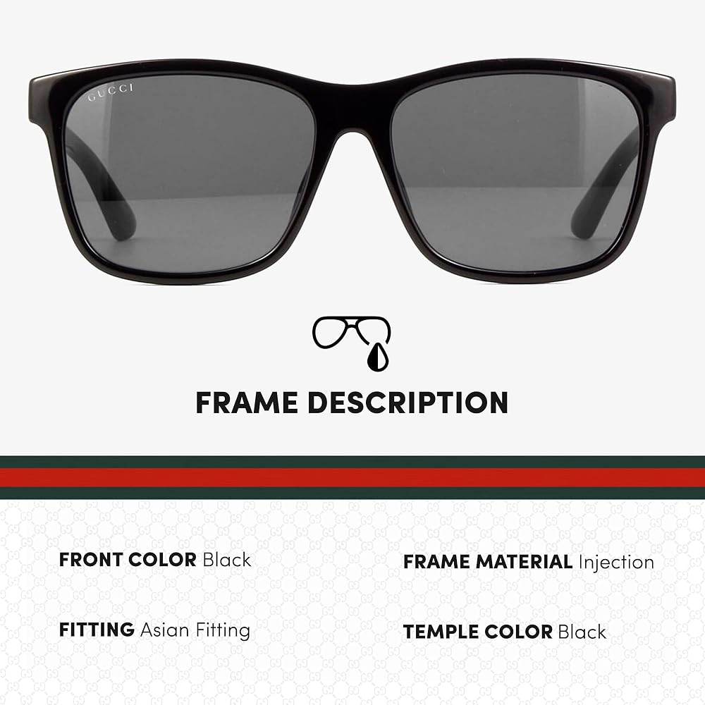 Amazon.com: Gucci GG0746SA Lettering Logo Rectangular -Shaped Non