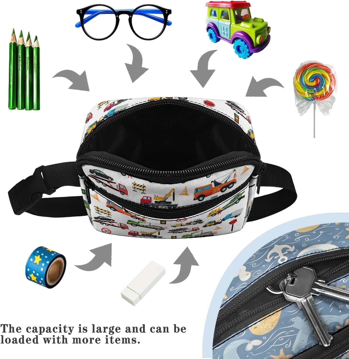 Kids Fanny Pack Truck Belt Bag for Girl Boy Toddler Waist Pack image 5