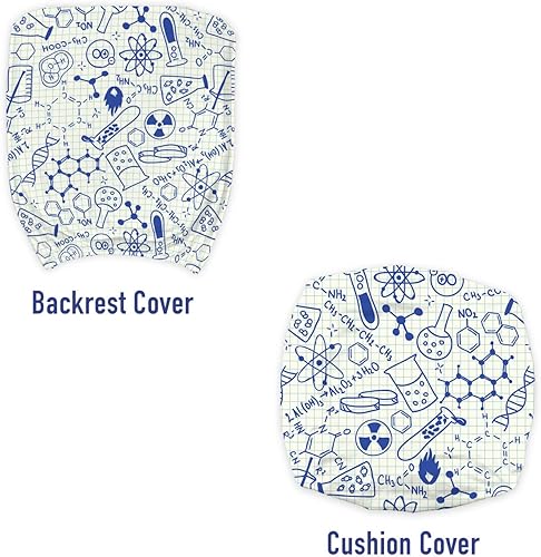 Miniatura 3 de Ambesonne Funda para silla de oficina de dibujos animados, ciencia, química, geometría, matemáticas, nerd geek y genio, funda protectora de tela