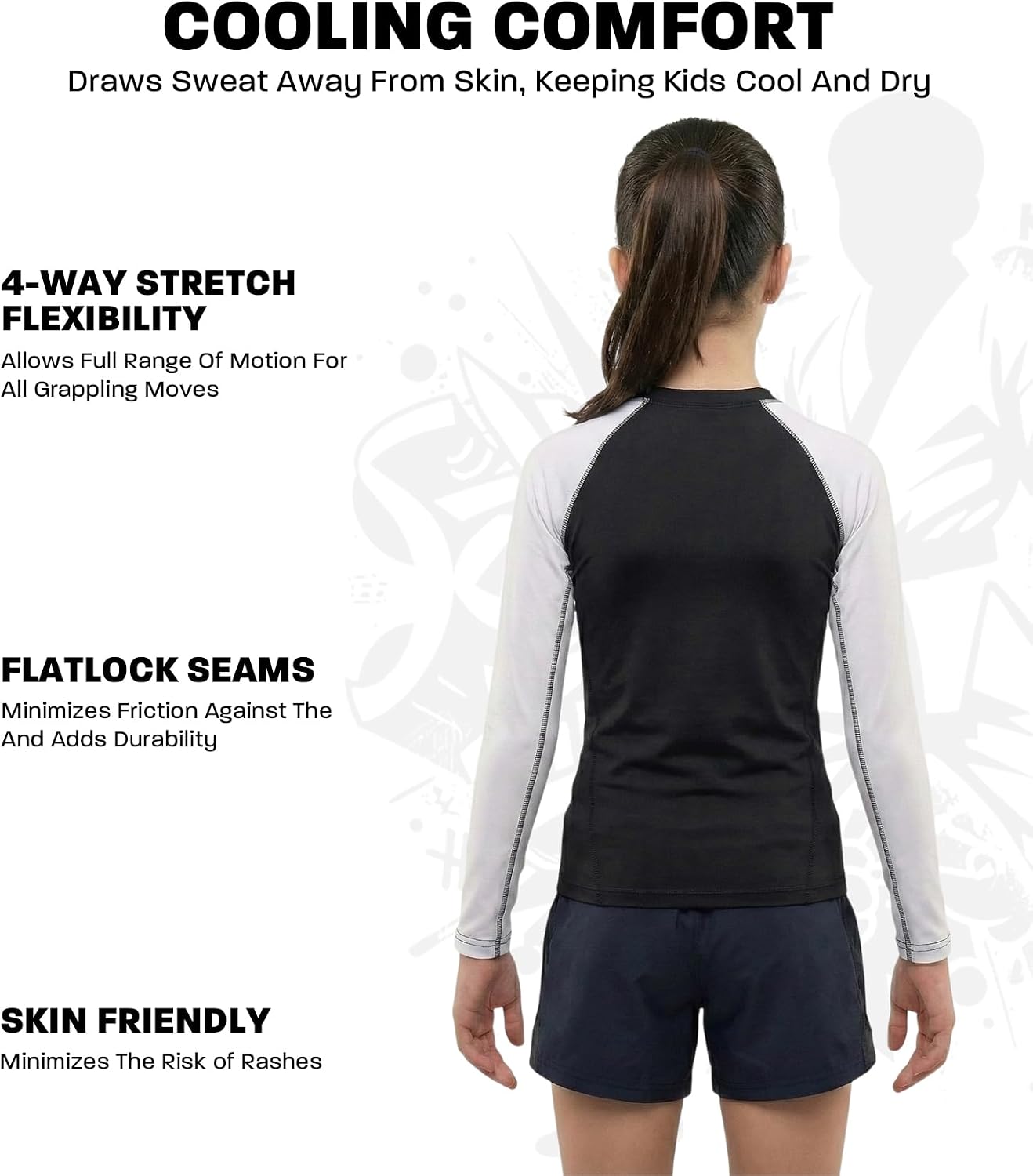 Exxact Sports Kids BJJ Rash Guard Long Sleeve
