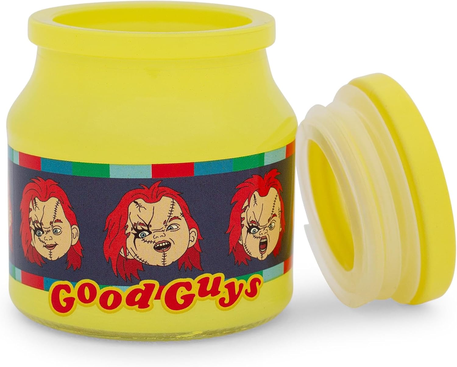 Silver Buffalo Child's Play Chucky Expressions Glass Storage Jar With Lid | Container For Snacks, Candy, Keepsakes | Holds 5 Ounces