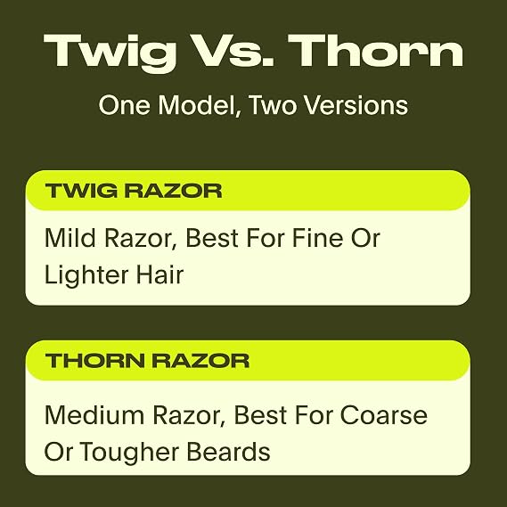 Leaf Thorn Razor by Leaf Shave, All-Metal Single Blade Razor for Men and Women, Fixed Head with Magnetic Load Assist, Includes 5 Stainless Steel Blades - Face Shaving and Coarser Hair - Black