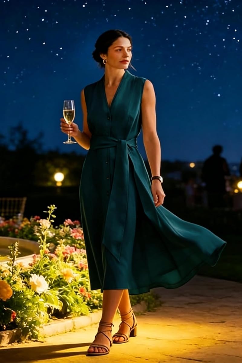 Linen Bardot Dress view 4