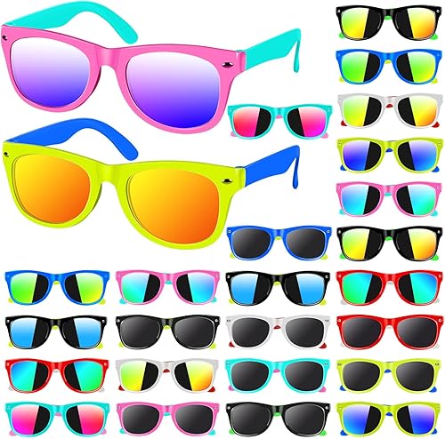 AGGKKY Gafas de sol para niños a granel, regalos de fiesta, gafas de sol neón para niños y niñas con protección UV400