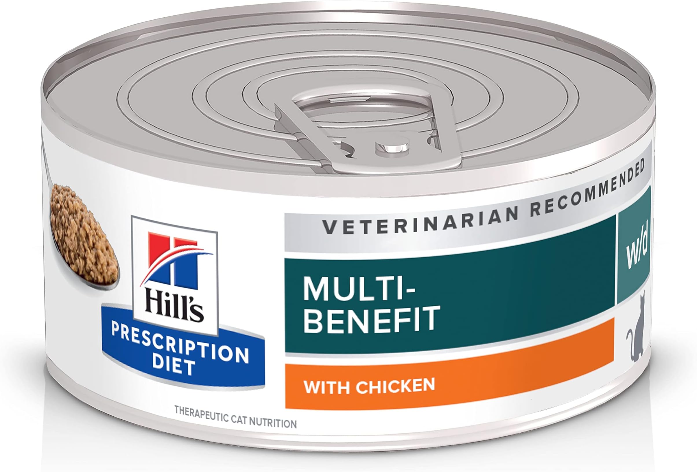 Hill's Prescription Diet w/d Multi-Benefit Digestive/Weight/Glucose/Urinary Management Wet Cat Food, Chicken, 5.5 oz. Cans, 24-Pack