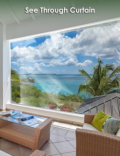 Miniatura 2 de Lonas de PVC transparentes resistentes de 20 mil, de 8 x 20 pies, impermeable, a prueba de viento, lona de vinilo transparente para patio, pérgola,