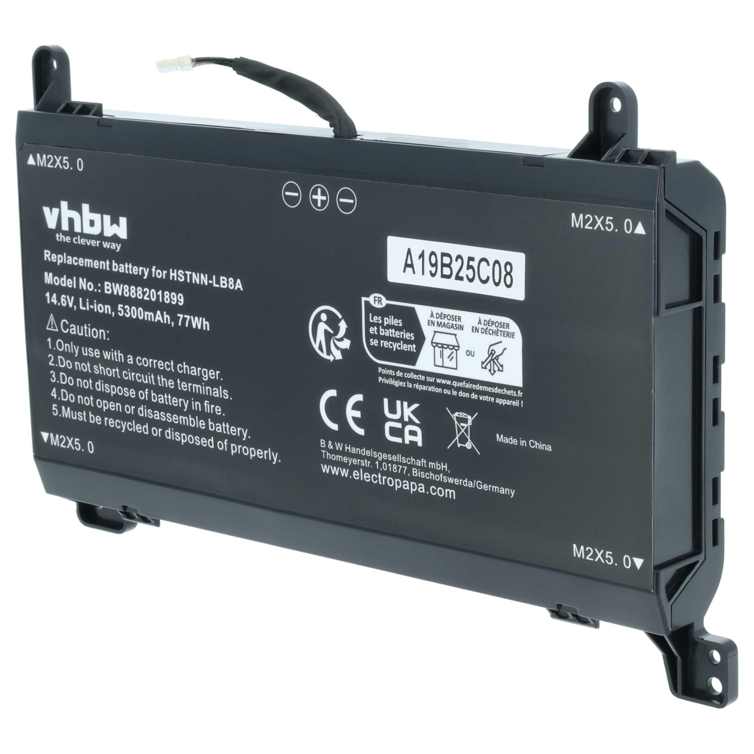 vhbw Batería reemplaza HP FM0808, FM08, 922753-421, 922752-421, 922977-855, 922976-855 para Notebook (5300 mAh, 14,6 V, Li-Ion)
