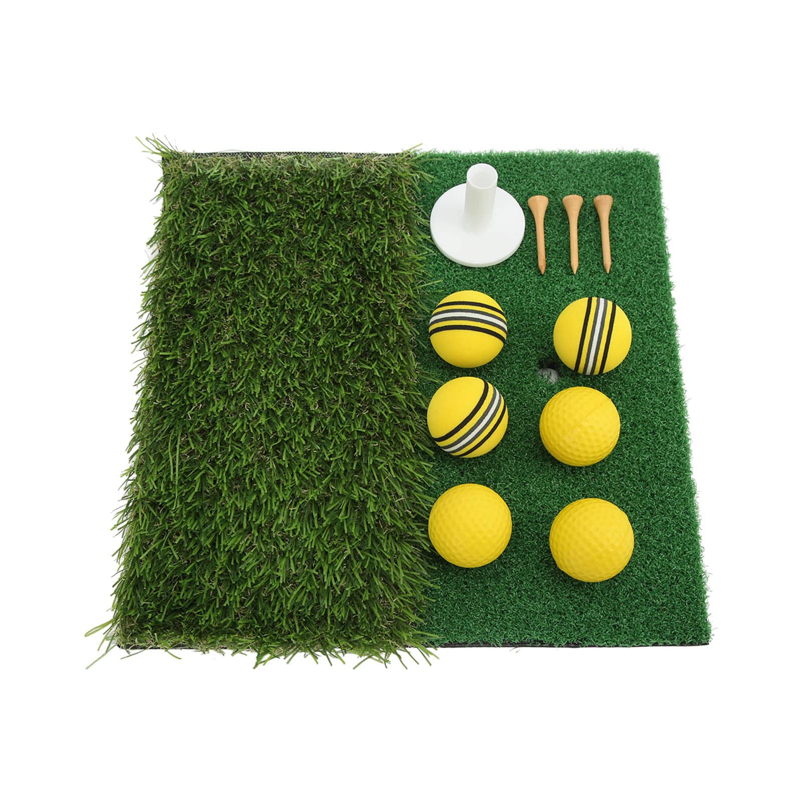 Golf Abschlagmatte 30x30 cm/Übung Training Matte/Übungsmatte inklusive Gummi Tee/ideal zum Golf-Schlagtrainingshilfen, Rasenmatte zum Golf-Üben für den Heimgebrauch oder den Außenbereich im Hint