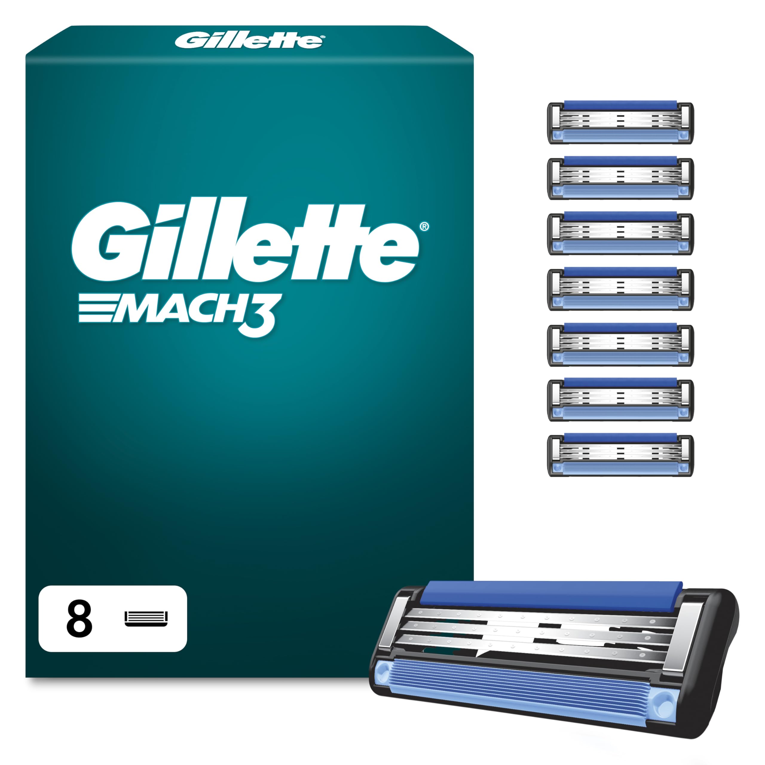 Gillette Mach3 Cuchillas de Afeitar Hombre, Pack de 8
