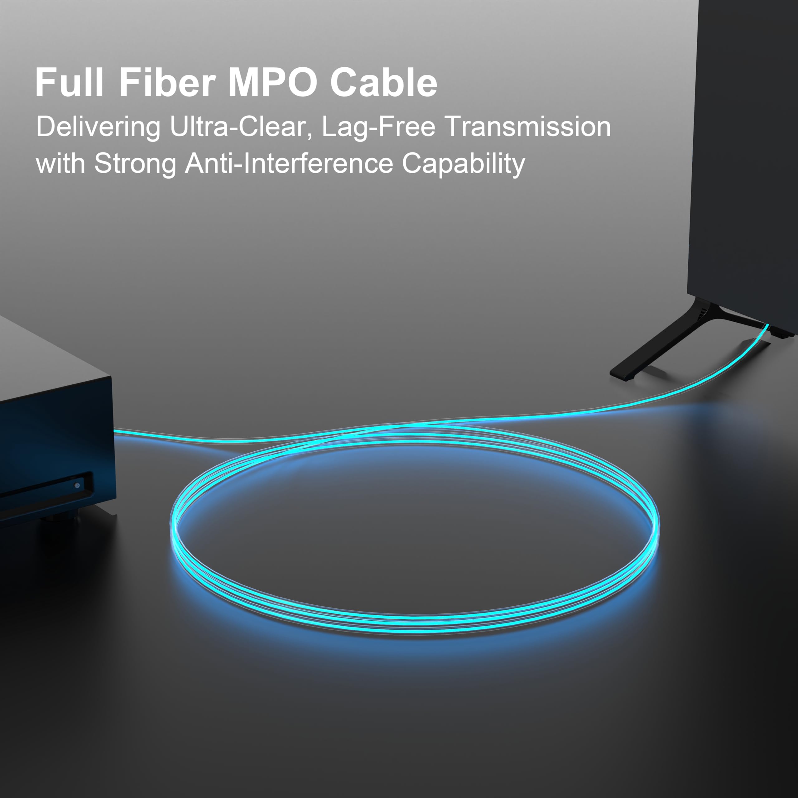 RUIPRO Kabel MPO M-F, pełny światłowód, opancerzony, 7 włókien, 3 m | Pasuje do płytek Keystone MPO, ułatwiając prowadzenie i przedłużanie światłowodu w instalacjach naściennych i podtynkowych