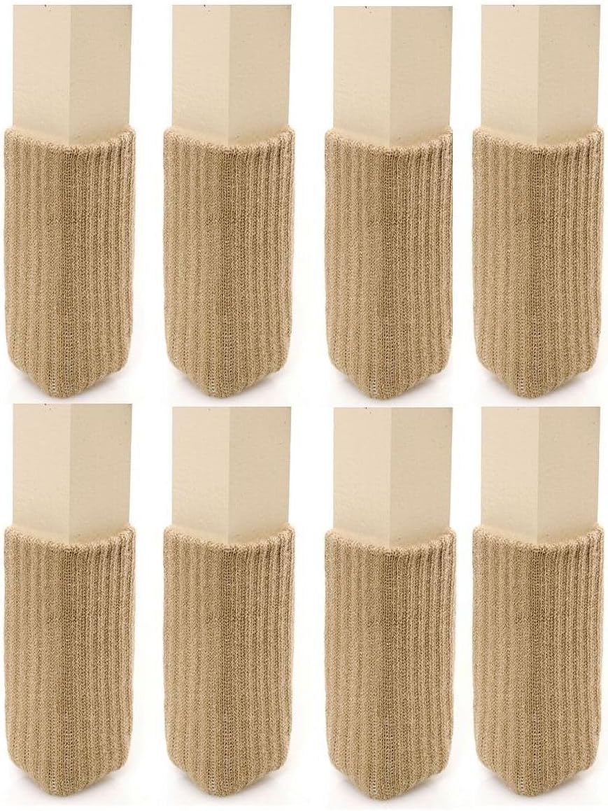 Medium/Tan- NancyProtectz Patented with Grips/Furniture Sock Wood Floor Protector. The Original Furniture Sock