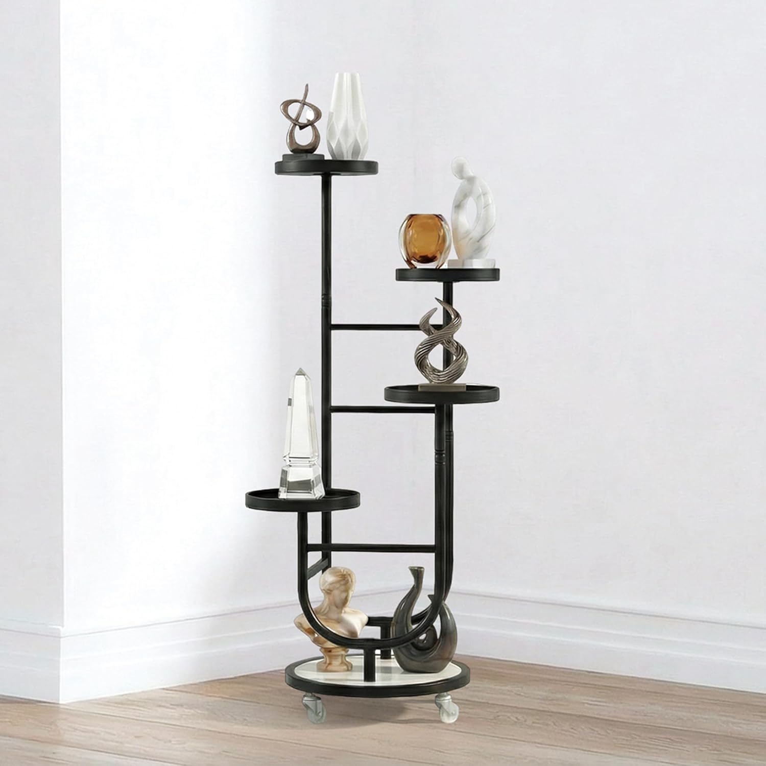 4 Tiered Tall Plant Stand, Corner Display Rack, Multi-tier Planter Holder for Indoor Living Room Balcony Garden Patio