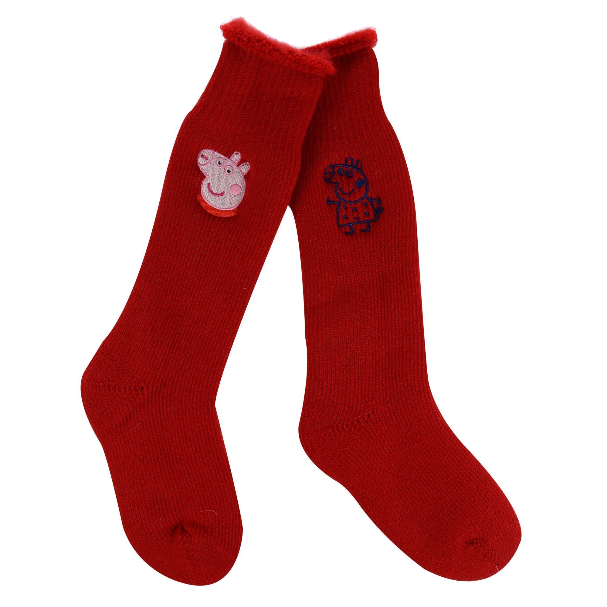 Regatta Boys Red/Peppa Kids 2 Pack Wellington Sock in Size C3 - C7, Sports Direct