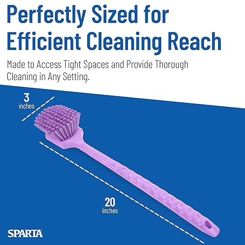 Vista 118 de SPARTA 40501EC14 Cepillo de plástico grande para fregar, cepillo de cocina, cepillo utilitario con mango largo para limpieza, 20 pulgadas, azul