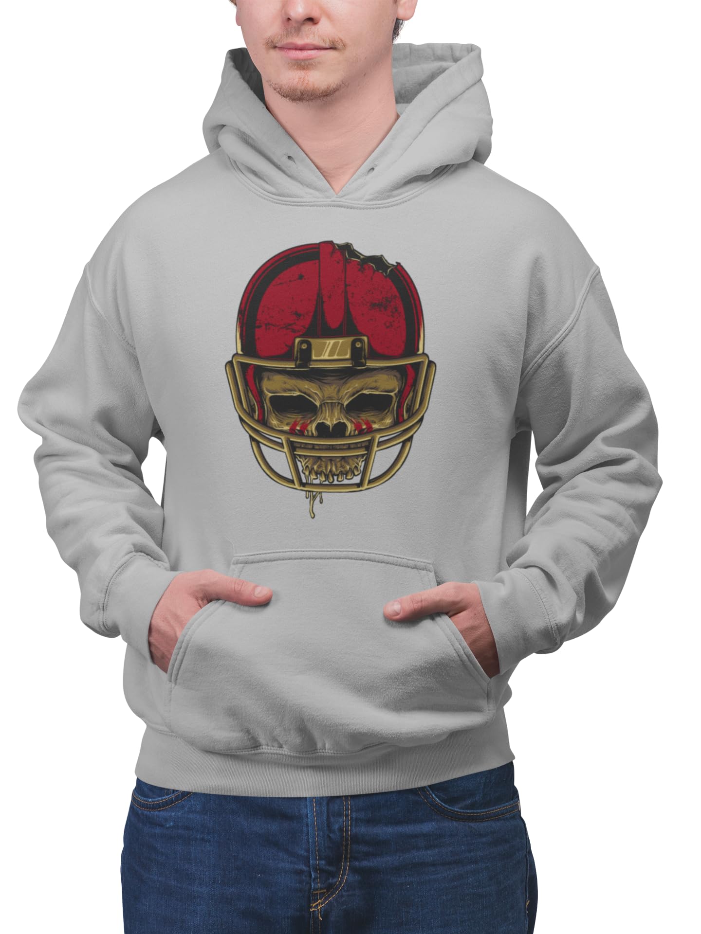 knut Fashion & Streetwear Męska bluza z kapturem, czaszka i kości krzyżowe, futbol amerykański, rozm. XS-5XL