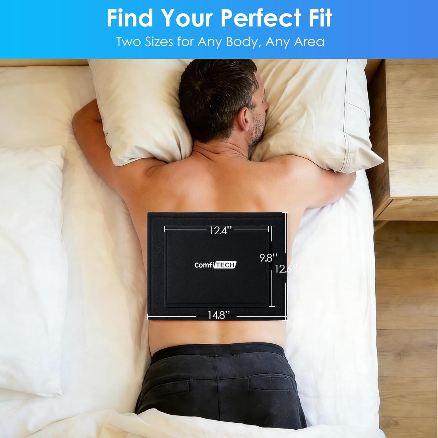 ComfiTECH Reusable Ice Pack, Soft Multipurpose Gel Cold Compress with 2 Adjustable Straps for Hands-Free Relief on Back, Shoulder, Knee, Hip, X-Large Oversized Wrap for Minor Aches & Pains, 12" x 15"